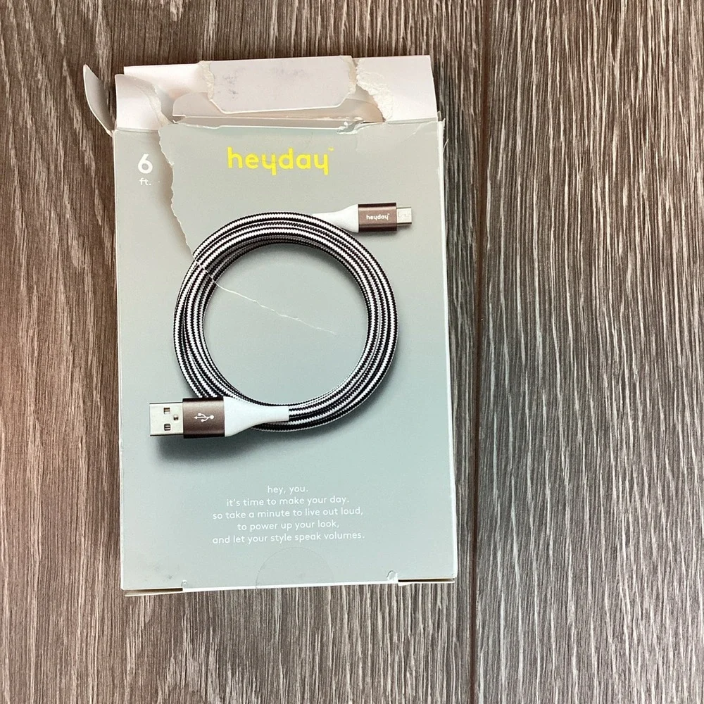heyday 6'‎ Micro-USB to USB-A Braided charge and sync Cable for Android phones